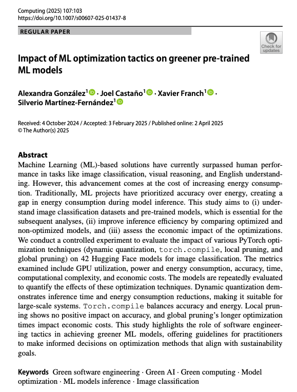 GAISSA Team Publishes Research on ML Optimization for Sustainability in Computing