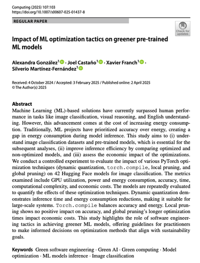 GAISSA Team Publishes Research on ML Optimization for Sustainability in Computing